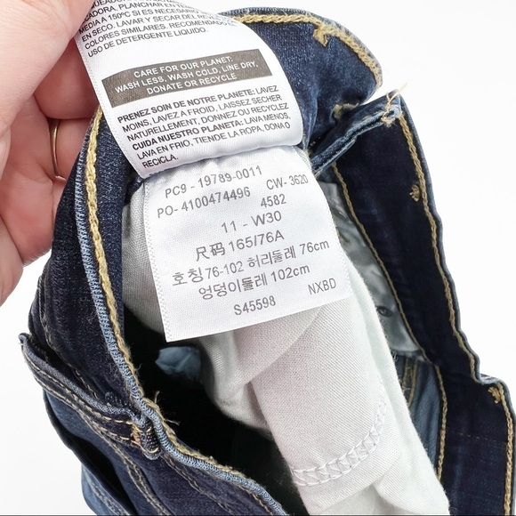 Levi's Denizen High Rise Shortie Distressed Jean Shorts - Picture 5 of 6